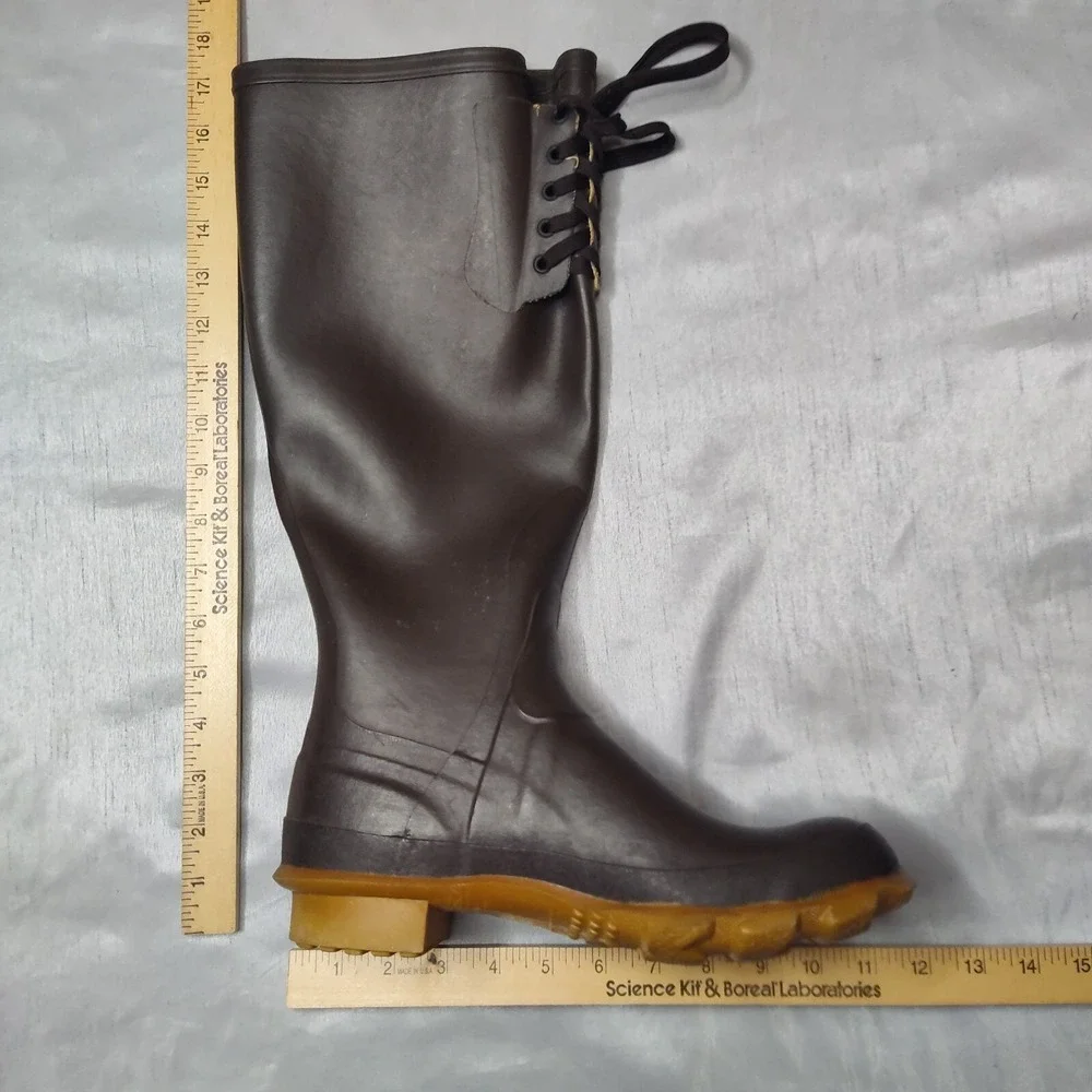 VTG Cabelas Men‎ Size 7 Steel Shank Waterproof Rain Brown Boots Made In USA